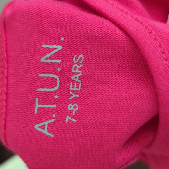 New with Tags ATUN Pink Sleeveless Cotton Ruffle Dress Girls Size 7-8 years - Picture 4 of 5